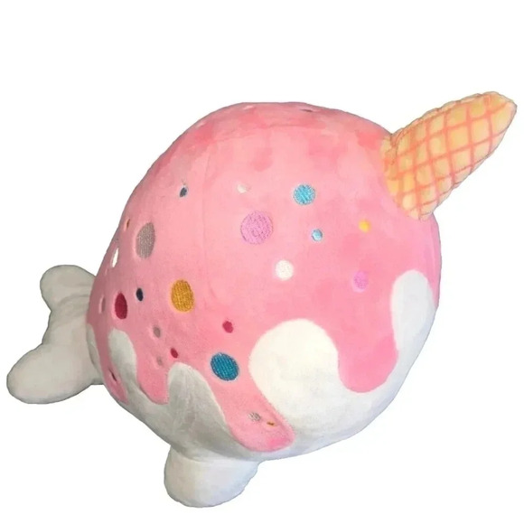 Aurora Plush Nomwhal Narwhal Squishy Peach Studios Vanilla Berry - Picture 2 of 5